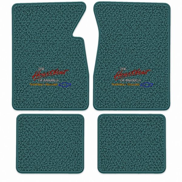 Picture of 1961-1962 Chevrolet Biscayne Floor Mats, Tuxedo Carpet with Embroidered Logos - 4 Piece