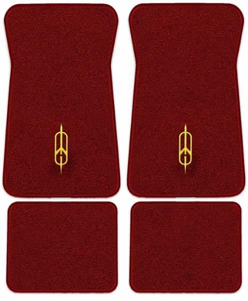 Picture of 1974-1975 Oldsmobile Vista Cruiser Floor Mats, Cutpile Carpet with Embroidered Logos - 4 Piece