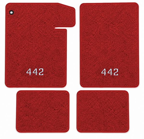 Picture of 1964-1967 Oldsmobile 442 Floor Mats, Loop Carpet with Embroidered Logos - 4 Piece