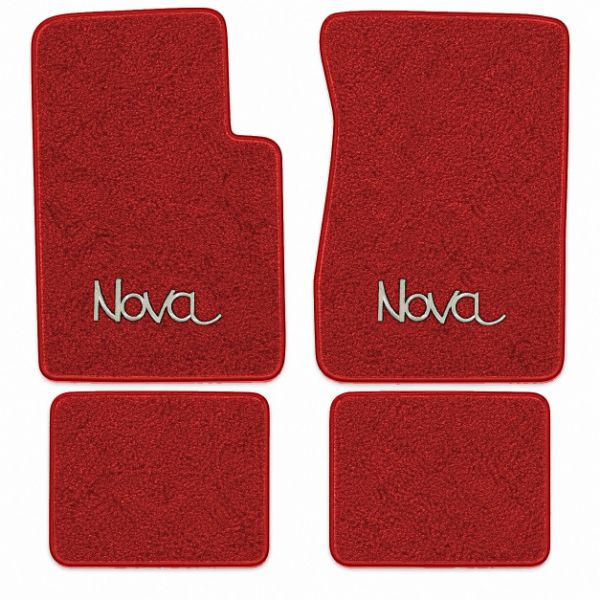 Picture of 1962-1967 Chevrolet Chevy II Nova Floor Mats, Loop Carpet with Embroidered Logos - 4 Piece