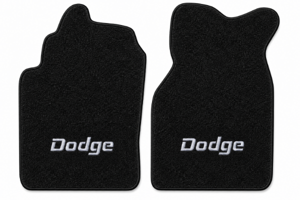 Picture of 1982-1984 Dodge Rampage Floor Mats, Cutpile Carpet with Embroidered Logos, Front Row - 2 Piece