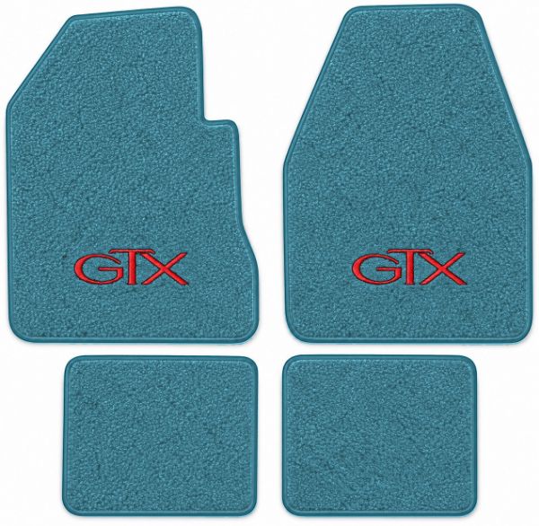 Picture of 1971 Plymouth GTX 4spd Floor Mats, Loop Carpet with Embroidered Logos - 4 Piece