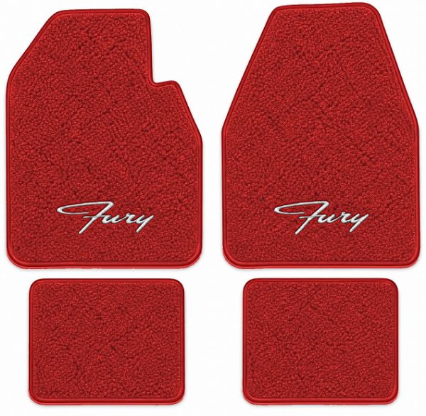 Picture of 1962-1969 Plymouth Fury Auto Floor Mats, Loop Carpet with Embroidered Logos - 4 Piece