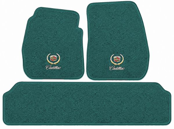 Picture of 1955-1956 Cadillac Eldorado Frts & Rr Floor Mats, Loop Carpet with Embroidered Logos - 3 Piece