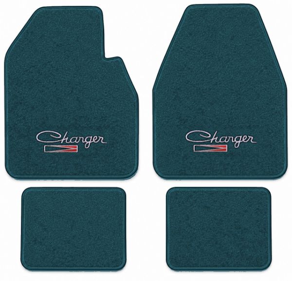Picture of 1974-1978 Dodge Charger Auto Floor Mats, Cutpile Carpet with Embroidered Logos - 4 Piece