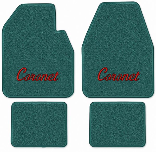 Picture of 1965 Dodge Coronet Auto Floor Mats, Loop Carpet with Embroidered Logos - 4 Piece