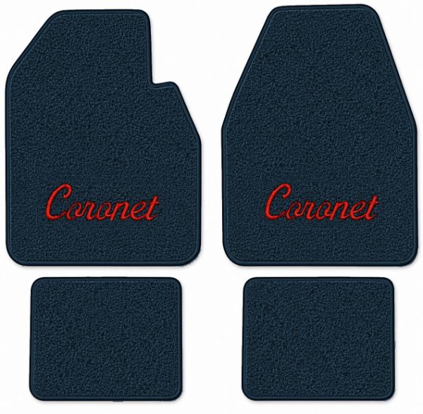 Picture of 1971-1973 Dodge Coronet Floor Mats, Loop Carpet with Embroidered Logos - 4 Piece