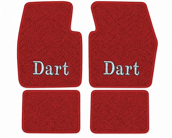 Picture of 1963-1973 Dodge Dart Floor Mats, Loop Carpet with Embroidered Logos - 4 Piece
