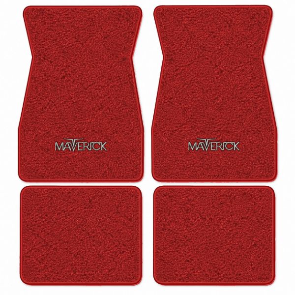 Picture of 1970-1973 Ford Maverick Floor Mats, Loop Carpet with Embroidered Logos - 4 Piece