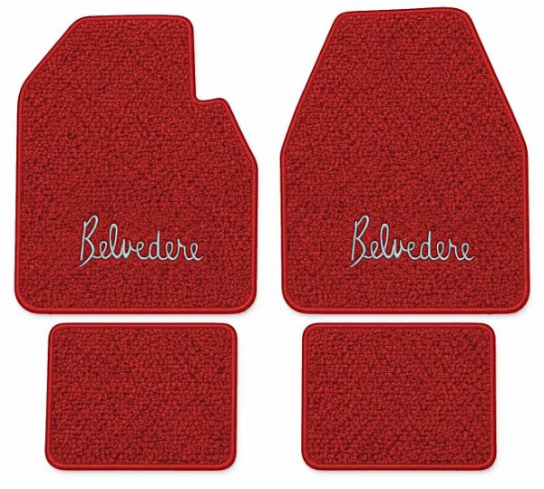 Picture of 1962-1965 Plymouth Belvedere Auto Floor Mats, Loop Carpet with Embroidered Logos - 4 Piece