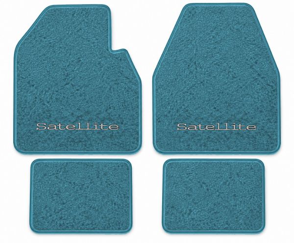 Picture of 1971-1973 Plymouth Satellite Auto Floor Mats, Loop Carpet with Embroidered Logos - 4 Piece