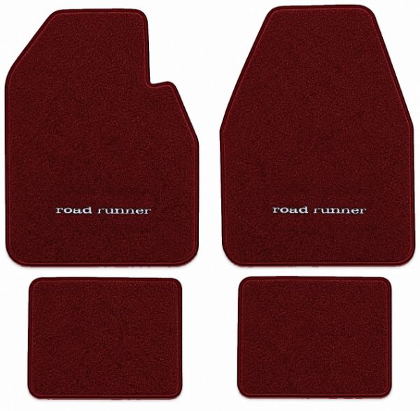 Picture of 1974-1975 Plymouth Road Runner Auto Floor Mats, Cutpile Carpet with Embroidered Logos - 4 Piece