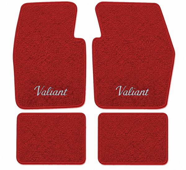 Picture of 1963-1973 Plymouth Valiant Floor Mats, Loop Carpet with Embroidered Logos - 4 Piece