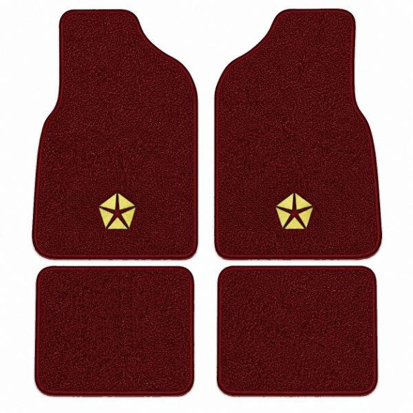 Picture of 1987-1995 Chrysler LeBaron 2DR Convertible Floor Mats, Cutpile Carpet with Embroidered Logos - 4 Piece