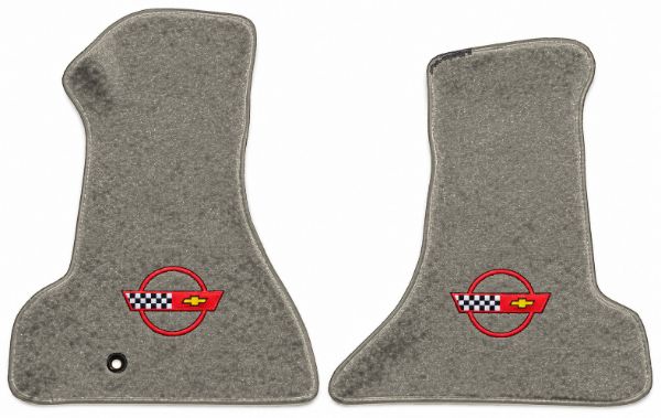 Picture of 1984-1996 Chevrolet Corvette Premium Contour Floor Mats, Cutpile Carpet with Embroidered or Die-Electric Logos, Front Row - 2 Piece