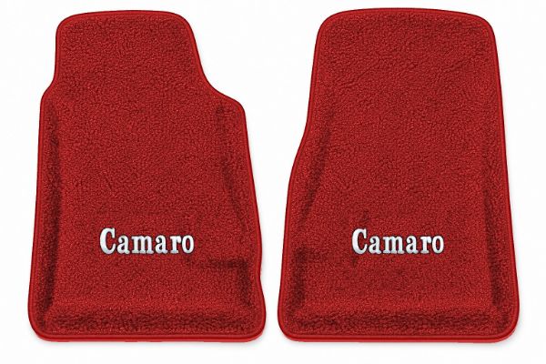 Picture of 1967-1969 Chevrolet Camaro Premium Contour Floor Mats, Loop Carpet with Embroidered Logos, Front Row - 2 Piece