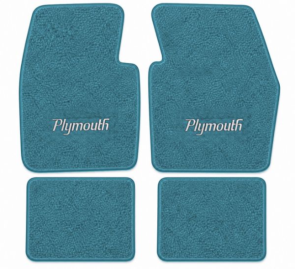 Picture of 1971-1973 Plymouth Scamp Floor Mats, Loop Carpet with Embroidered Logos - 4 Piece