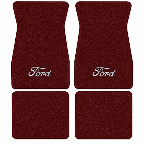 Picture of 1975-1976 Ford Elite Floor Mats, Cutpile Carpet with Embroidered Logos - 4 Piece