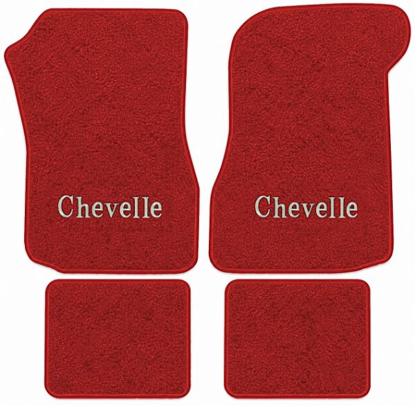 Picture of 1973 Chevrolet Chevelle Floor Mats, Loop Carpet with Embroidered Logos - 4 Piece