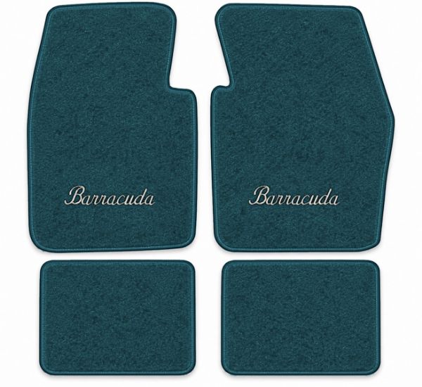 Picture of 1974 Plymouth Barracuda Floor Mats, Cutpile Carpet with Embroidered Logos - 4 Piece