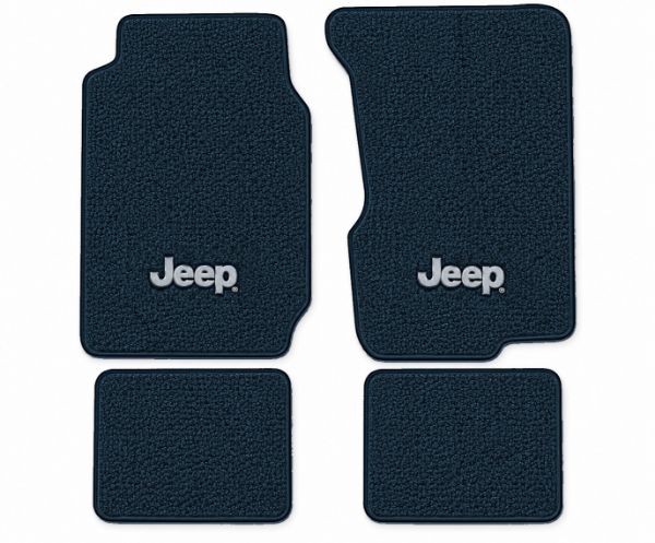 Picture of 1973 Jeep Wagoneer Floor Mats, Loop Carpet with Embroidered Logos - 4 Piece