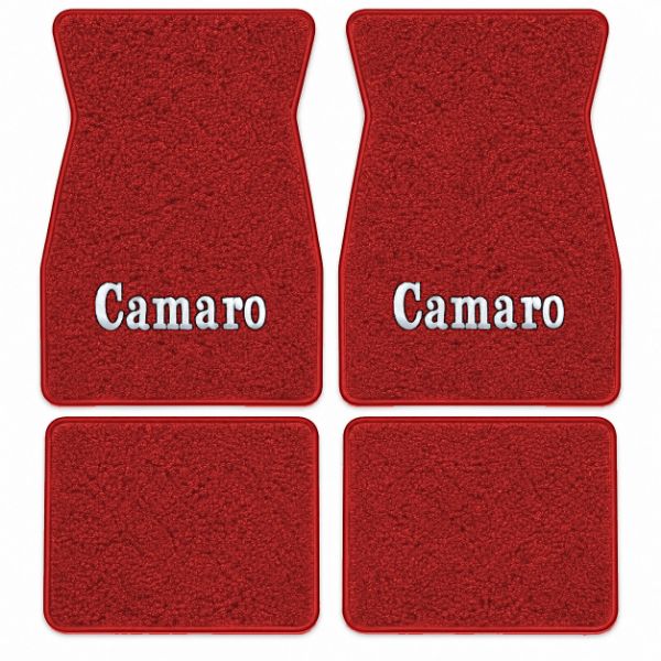 Picture of 1970-1973 Chevrolet Camaro Floor Mats, Loop Carpet with Embroidered Logos - 4 Piece