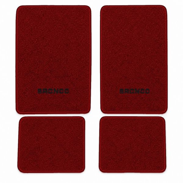 Picture of 1974-1977 Ford Bronco Floor Mats, Cutpile Carpet with Embroidered Logos - 4 Piece