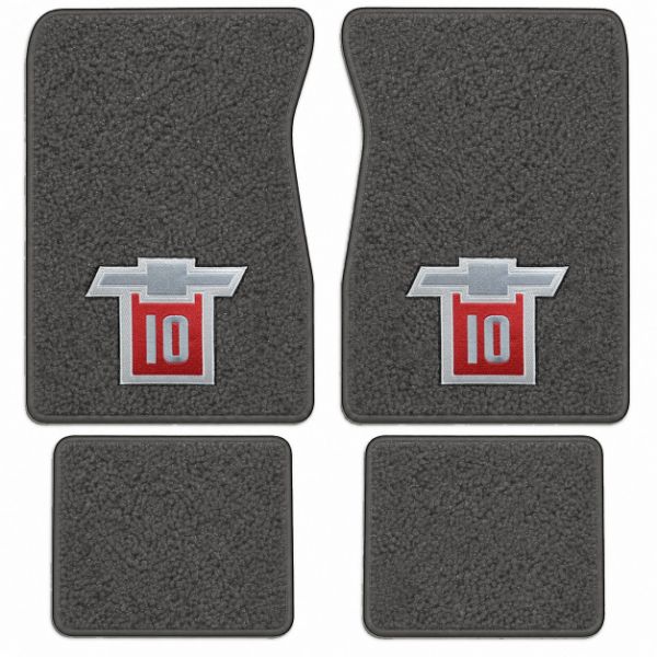 Picture of 1971-1972 Chevrolet C10 Suburban Floor Mats, Loop Carpet with Embroidered Logos - 4 Piece