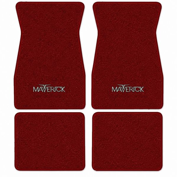 Picture of 1974-1977 Ford Maverick Floor Mats, Cutpile Carpet with Embroidered Logos - 4 Piece