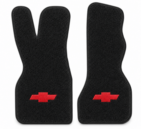 Picture of 1970-1973 Chevrolet G10 Van Floor Mats, Loop Carpet with Embroidered Logos - 2 Piece