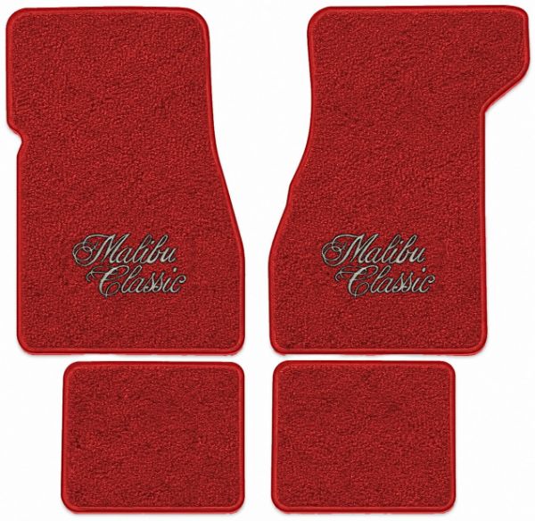 Picture of 1973 Chevrolet Chevelle Malibu Floor Mats, Loop Carpet with Embroidered Logos - 4 Piece