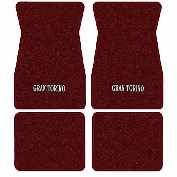 Picture of 1974-1976 Ford Gran Torino Floor Mats, Cutpile Carpet with Embroidered Logos - 4 Piece