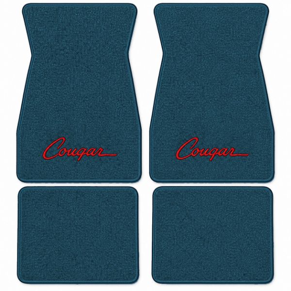 Picture of 1969 Mercury Cougar Floor Mats, Nylon Carpet with Embroidered Logos - 4 Piece