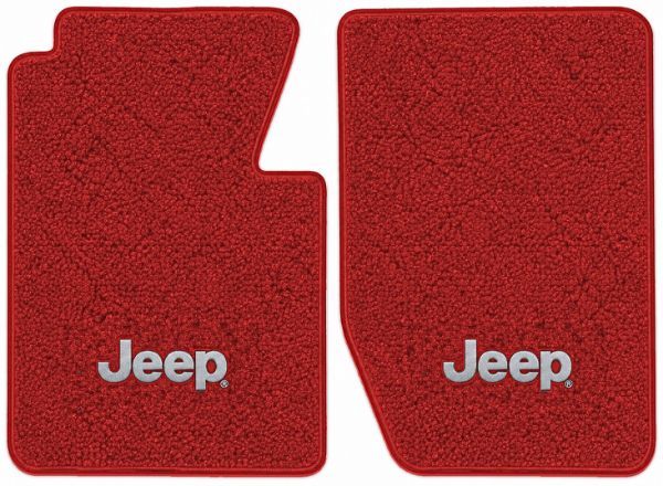 Picture of 1965-1972 Jeep J-100 Floor Mats, Loop Carpet with Embroidered Logos - 2 Piece