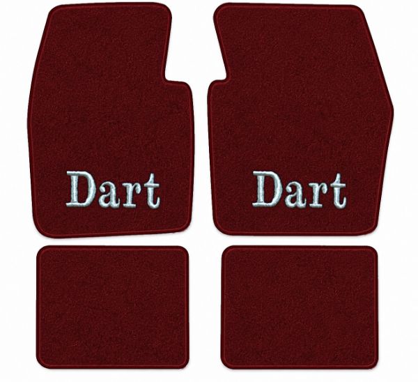 Picture of 1974-1976 Dodge Dart Floor Mats, Cutpile Carpet with Embroidered Logos - 4 Piece