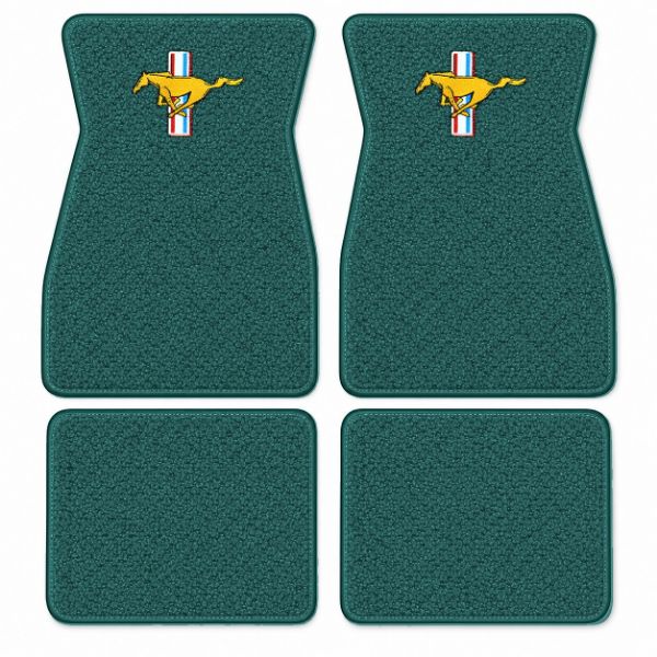 Picture of 1964-1968 Ford Mustang Floor Mats, Loop Carpet with Embroidered Logos - 4 Piece