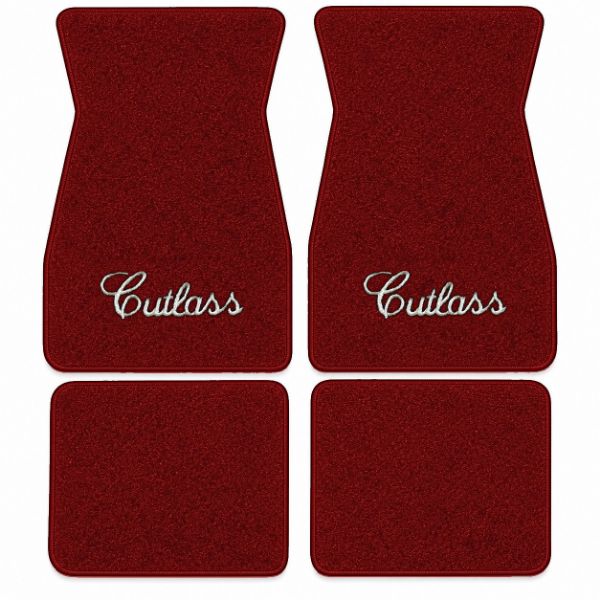 Picture of 1974-1977 Oldsmobile Cutlass Floor Mats, Cutpile Carpet with Embroidered Logos - 4 Piece