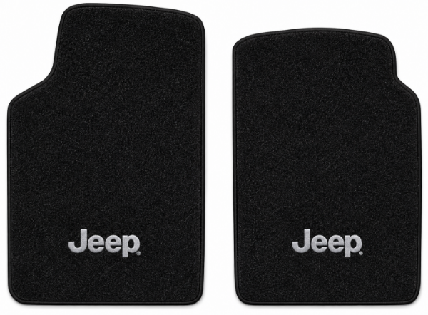 Picture of 1974-1975 Jeep CJ5 Floor Mats, Cutpile Carpet with Embroidered Logos, Front Row - 2 Piece