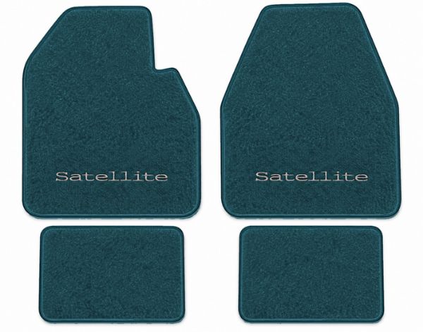 Picture of 1974 Plymouth Satellite 2DR/4DR Auto Floor Mats, Cutpile Carpet with Embroidered Logos - 4 Piece