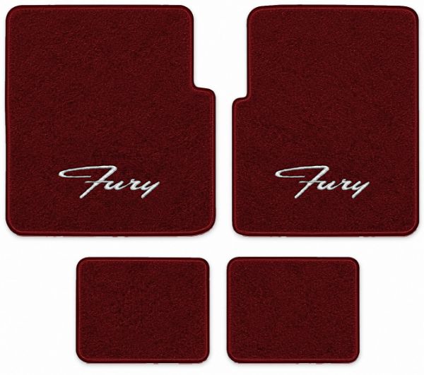 Picture of 1974-1978 Plymouth Fury Floor Mats, Cutpile Carpet with Embroidered Logos - 4 Piece