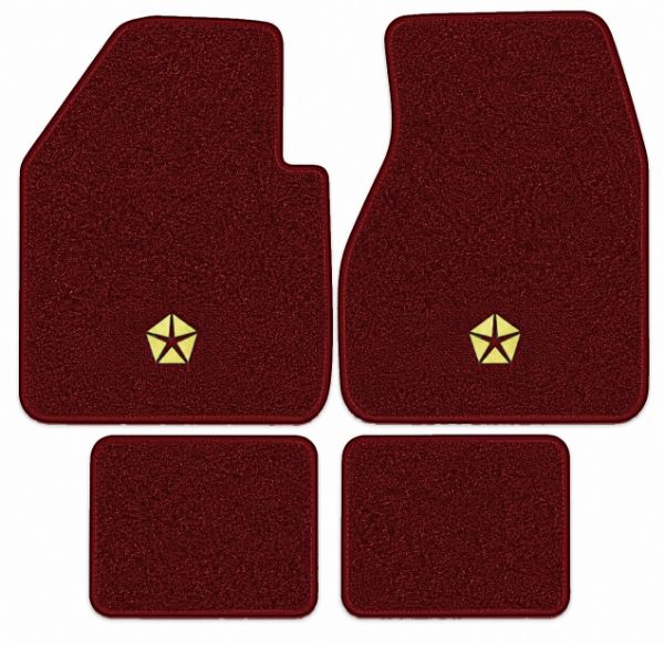 Picture of 1974-1975 Chrysler Imperial LeBaron Floor Mats, Cutpile Carpet with Embroidered Logos - 4 Piece