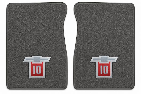 Picture of 1971-1972 Chevrolet C10 Pickup Floor Mats, Loop Carpet with Embroidered Logos - 2 Piece