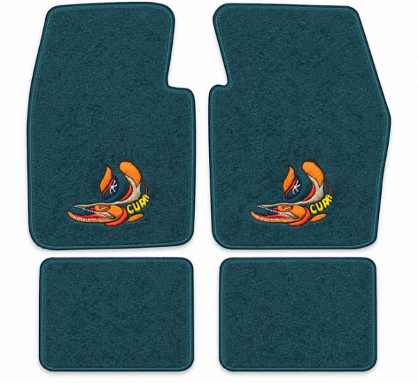Picture of 1974 Plymouth Cuda Floor Mats, Cutpile Carpet with Embroidered Logos - 4 Piece