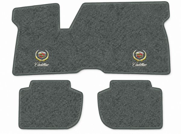 Picture of 1974-1978 Cadillac Eldorado Frt & Rrs Floor Mats, Cutpile Carpet with Embroidered Logos - 3 Piece