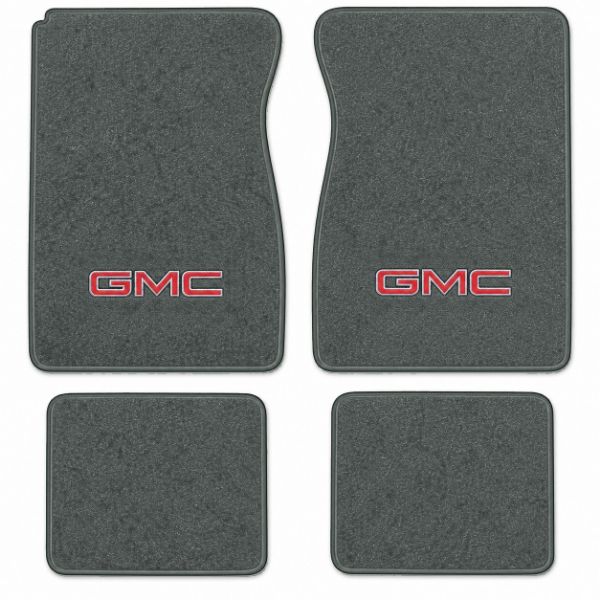 Picture of 1979-1983 GMC K3500 Crew Cab Floor Mats, Cutpile Carpet with Embroidered Logos - 4 Piece
