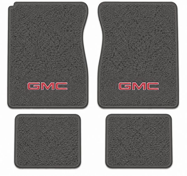 Picture of 1973 GMC K25/K2500 Pickup Crew Cab Floor Mats, Loop Carpet with Embroidered Logos - 4 Piece