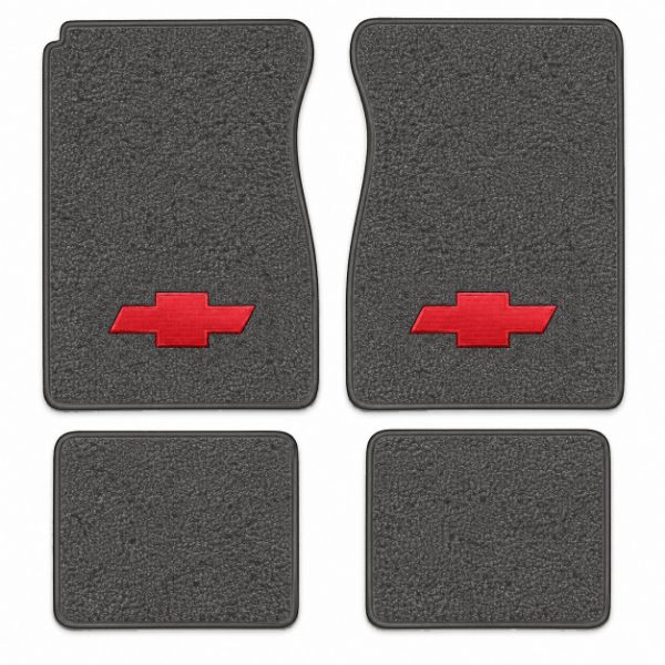 Picture of 1973 Chevrolet K30 Pickup Crew Cab Floor Mats, Loop Carpet with Embroidered Logos - 4 Piece