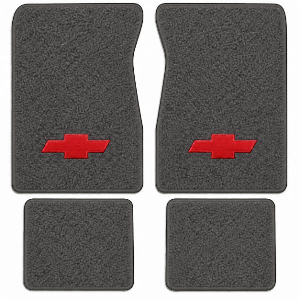 Picture of 1971-1972 Chevrolet K20 Suburban Floor Mats, Loop Carpet with Embroidered Logos - 4 Piece