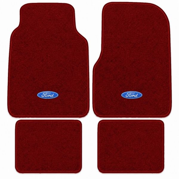 Picture of 1975-1979 Ford F-250 Crew Cab Floor Mats, Cutpile Carpet with Embroidered Logos - 4 Piece