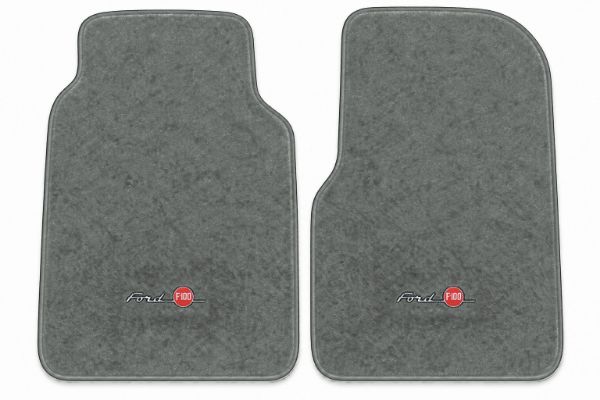 Picture of 1975-1983 Ford F-100 Reg Cab Floor Mats, Cutpile Carpet with Embroidered Logos - 2 Piece